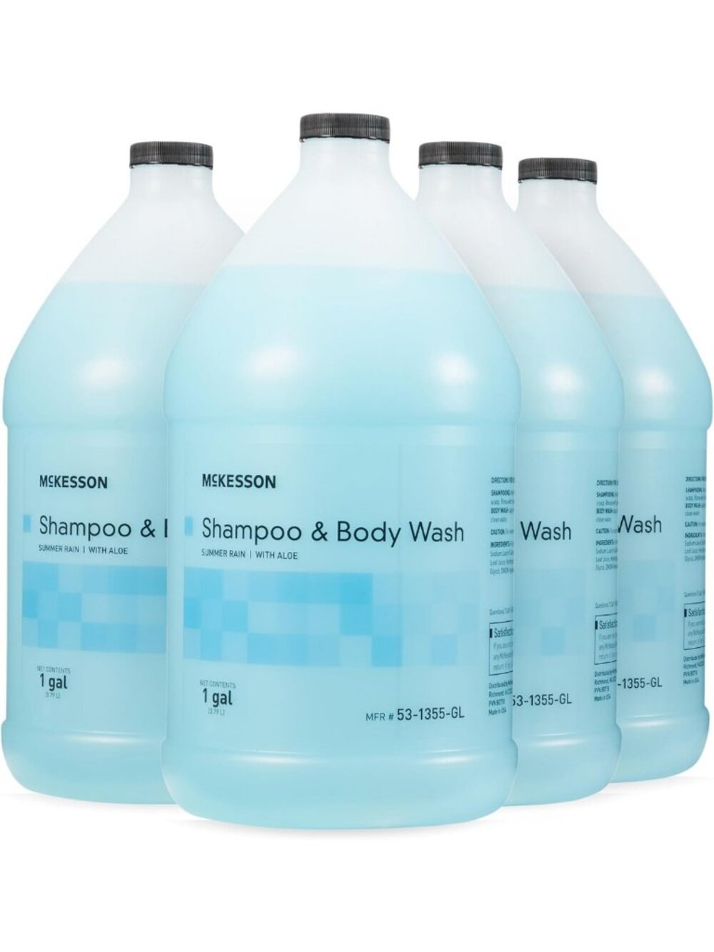 Gentle Body Wash & Shampoo Set, Summer Rain Scent, 1 Gallon, 4-Pack